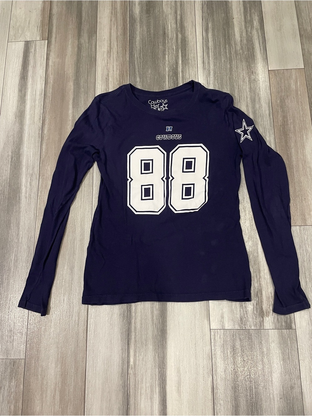Dallas Cowboys Women's 88 Long Sleeve Bryant on the back Navy with White